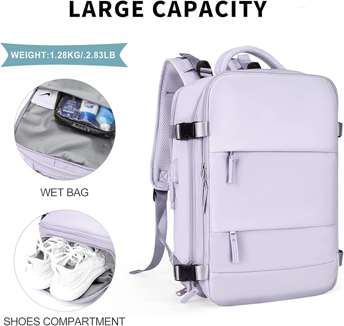coowoz Large Travel Backpack For Women Men, Carry On Flight Approved, Hiking - Image 4