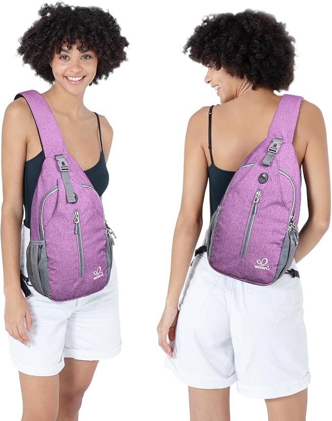 WATERFLY Crossbody Sling Backpack Sling Bag Travel Hiking Chest Bag Daypack - Image 6