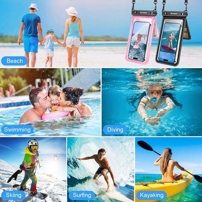 Double Space Waterproof Phone Pouch, 2 Pack Waterproof Phone Case - Image 6