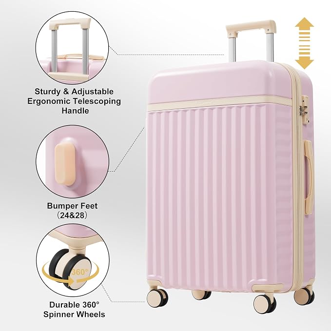 Merax Luggage Sets Front Opening, 2 Piece Hardshell Suitcase - Image 4