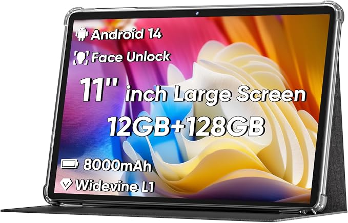 2025 Upgraded Android 14 Tablet, 11inch Tablet PC, Support Face Unlock by COLORROOMKidsTablets