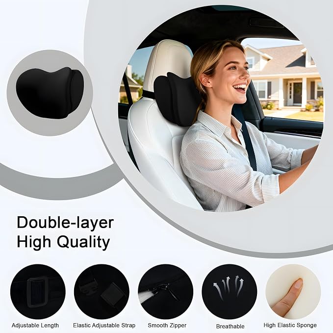 2Pcs 2025 Double-Layer Car Pillow, Cloud-Like Comfort Car Neck Pillow, Dual - Image 6