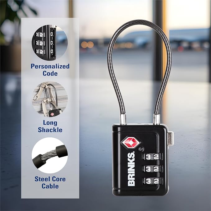 Brinks TSA Accepted Indicator Luggage Lock, 2.5 inch Long Shackle, New More - Image 4