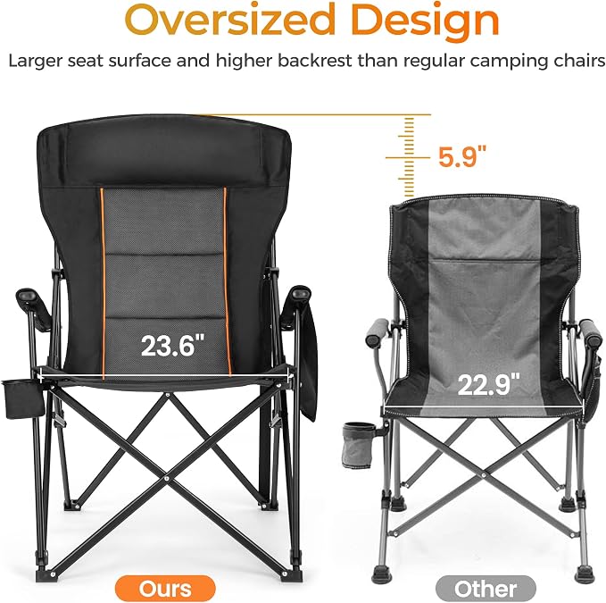 ALPHA CAMP Heavy Duty High Back Camping Chairs - Image 3