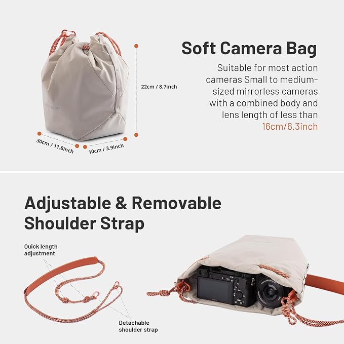 PGYTECH OneGo Drawstring Small Camera Bag, Soft Cute Camera Pouch Handbag - Image 4