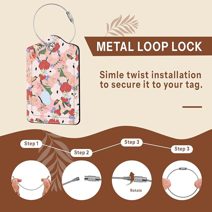 2 Pack Floral Luggage Tag for Suitcase - Image 5