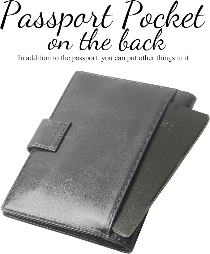 Genuine Leather Passport Case, RFID Passport Cover - Image 3