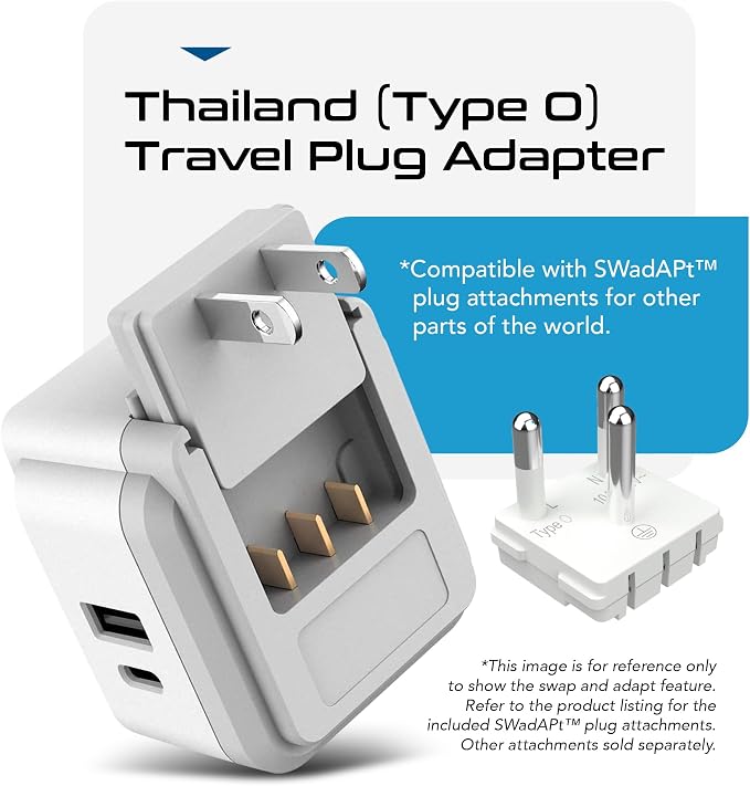 Ceptics Thailand Travel Adapter Set, PAK KIT 20W PD & QC, Type O - Image 5