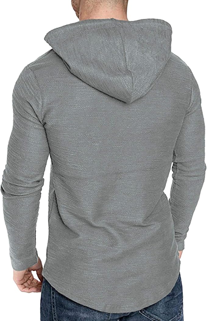 Lexiart Mens Fashion Athletic Hoodies Sport Sweatshirt Solid Color Fleece - Image 5