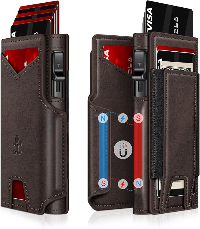 Wallet for Men Wallet with Slim Pop Up Card Holder 9-13 Cards, Bifold by SEMORID