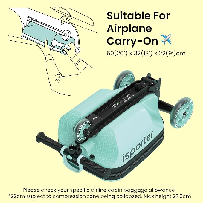 iSporter Luggage Scooter for Kids Ages 2-5 | Ride-On Suitcase Scooters for Boys - Image 7