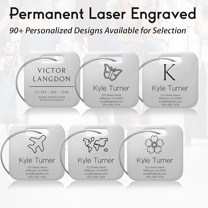 Customized Stainless Steel Luggage Tags: Personalize Your Suitcases, and Bags - Image 5