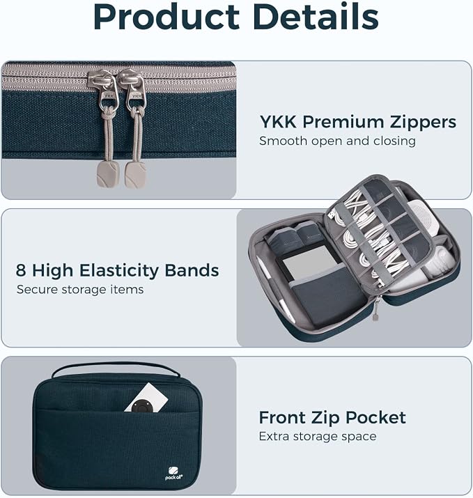pack all Electronic Organizer Plus, Larger Capcity Cable Organizer Bag - Image 6
