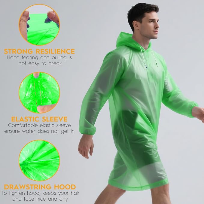 Bruvoalon 6 & 20 Pack Disposable Rain Ponchos - Image 3