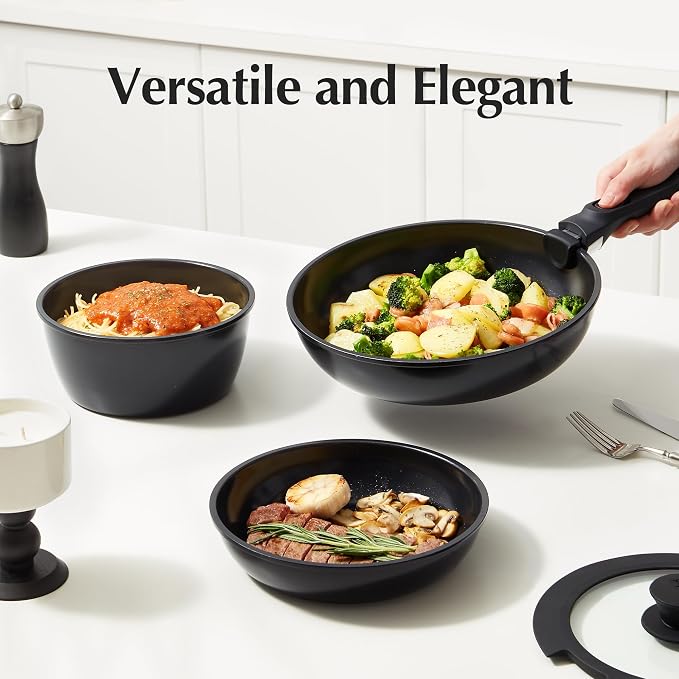 Redchef 16pcs Ceramic Pots and Pans Set Non Stick, Nonstick Kitchen Cookware Set - Image 5