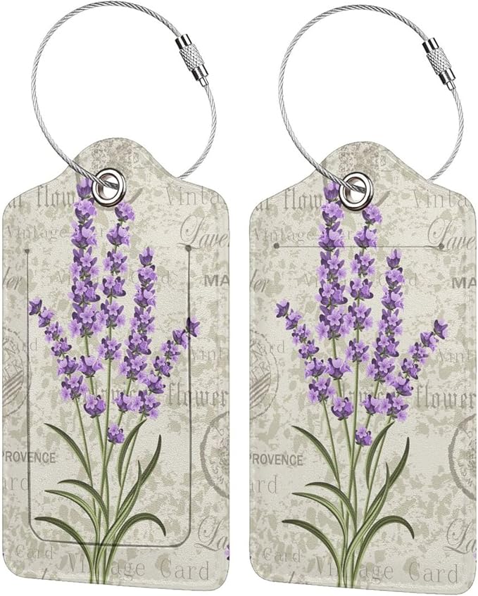 2 Pcs Purple Lavender Luggage Tags by SNAPMADE