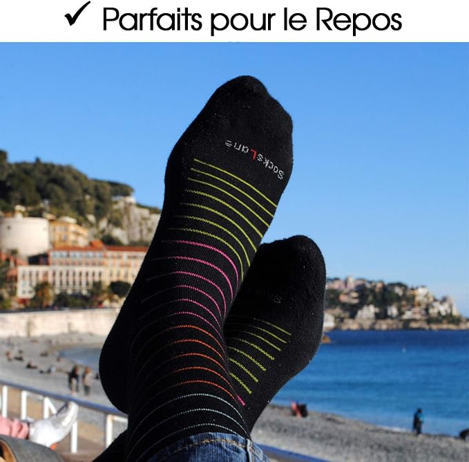 Cotton Compression Socks for Women & Men. 15-20 mmHg Support Knee-High Charcoal - Image 4