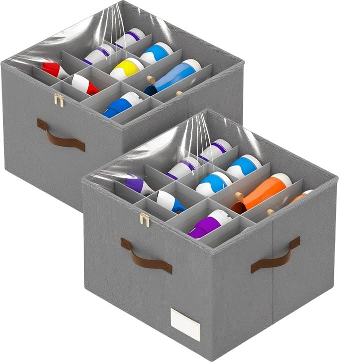 Shoe Organizer for Closet, 2 Pack Foldable Shoe Storage Containers, Fits up by LIKMYPICK