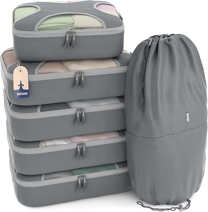 Shacke 6 Set Packing Cubes for Travel by Shacke