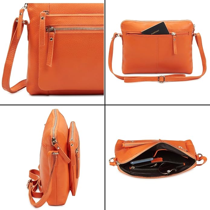 Wise Owl Accessories Small Soft Pebbled Real Leather Crossbody Handbags Purses - Image 6