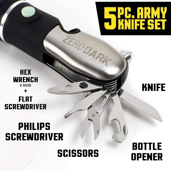ZeroDark Pocket Knife Flashlight Multitool Emergency Car Kit - Image 2