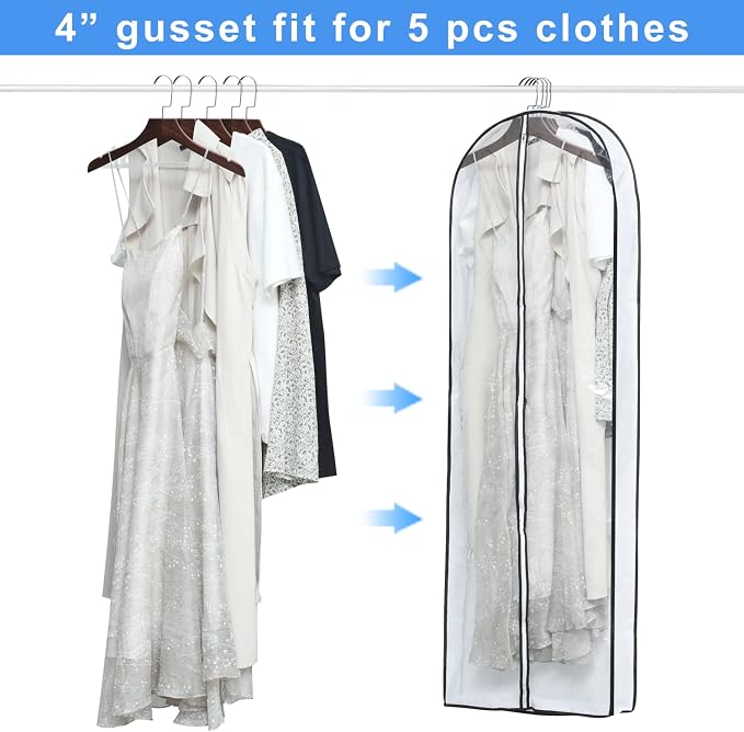 Clear Garment Storage with 4" Gusseted Hanging Covers - Image 3