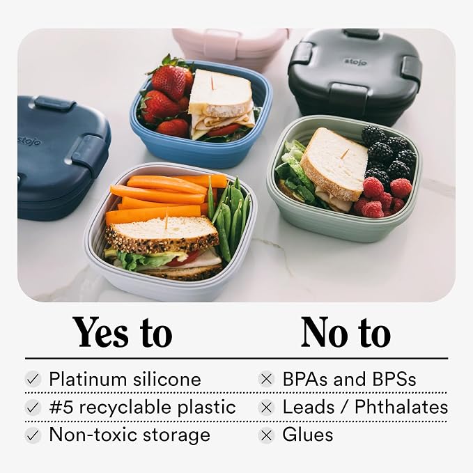 STOJO Collapsible Sandwich Box – 24oz, Reusable Food Storage Container - Image 5