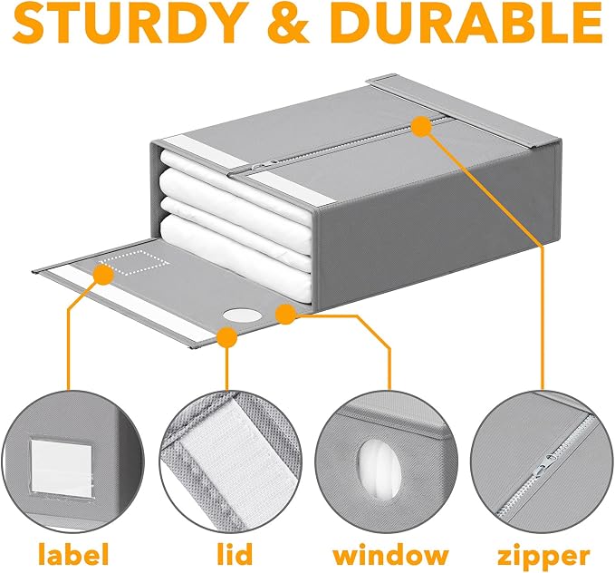 SpaceAid 8 Pack Bed Sheet Organizers and Storage, Foldable Sheet Organizer - Image 6