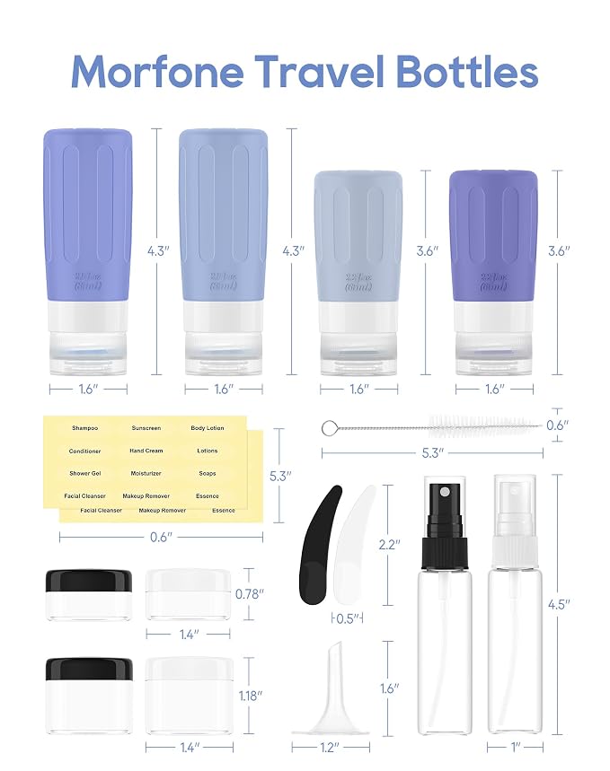 Morfone 16 Pack Silicone Travel Bottles Set - Image 7
