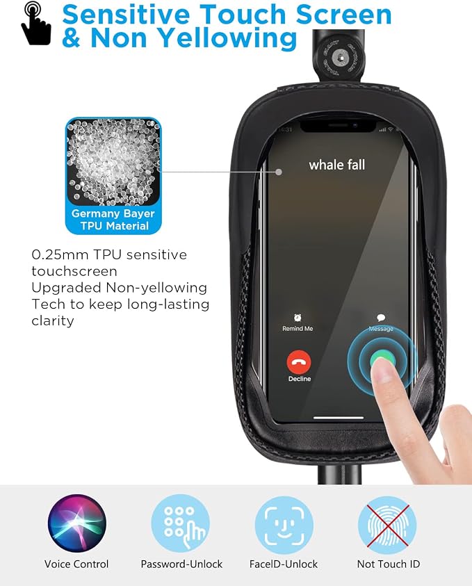 whale fall Bike Phone Frame Bag Waterproof, 3D Eva Hard Shell, Bike Phone Holder - Image 4