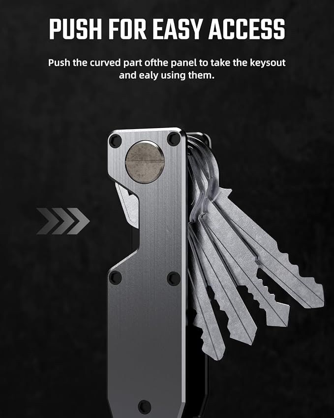 Key Organizer for Men Compact Key Holder Minimalist Key Case Metal Key Chain - Image 4