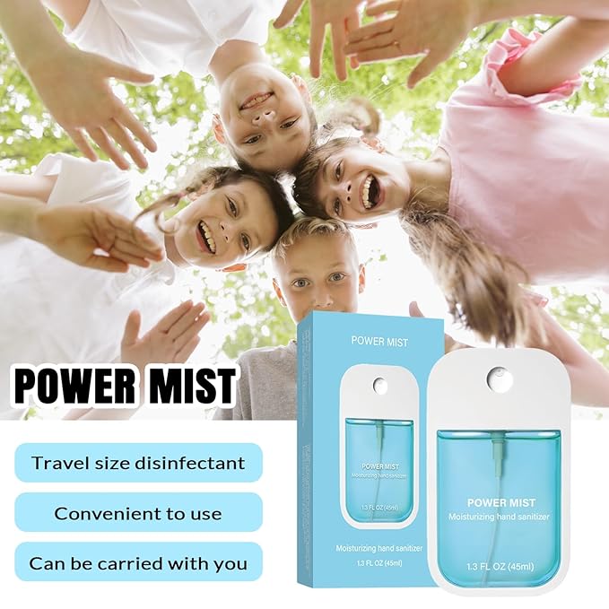 Power Mist Hydrating Hand Sanitizer Spray, Portable Travel-Size Hand Sanitizer - Image 3
