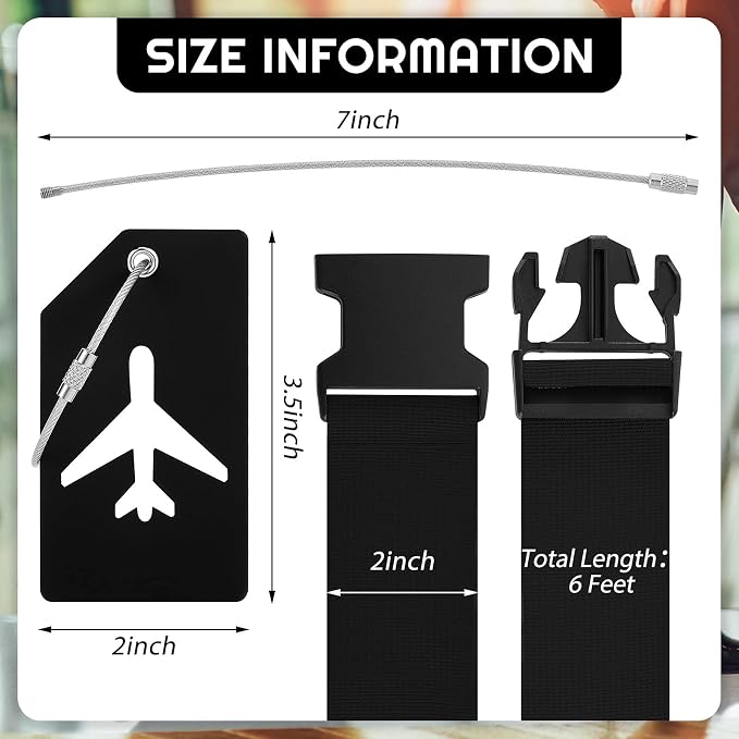 Weewooday 8 Pcs Luggage Straps Suitcase Tags Set - Image 2