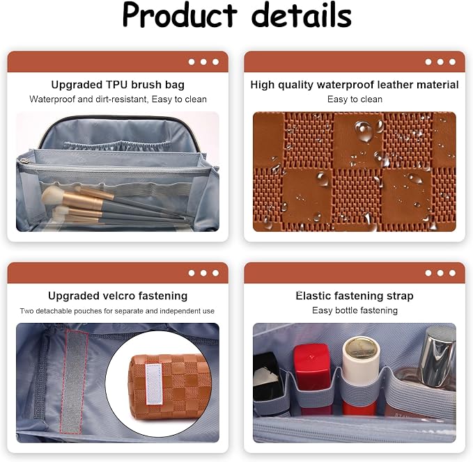 Travel Makeup Bag Organizer Cosmetic Bag: 3 Pcs Set Make up Bags - Image 4