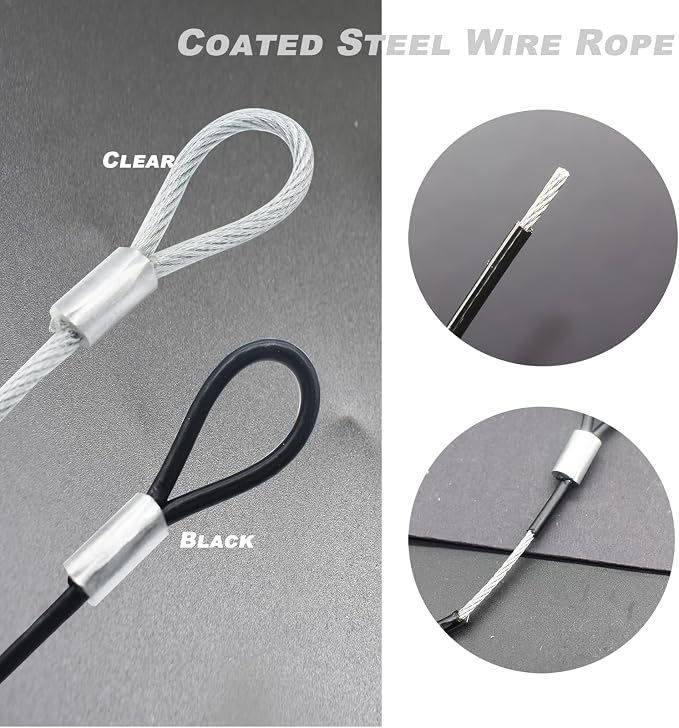 5FT 6mm Stainless Steel Security Cable Lock, Braided Steel Vinyl Coated Safety - Image 4