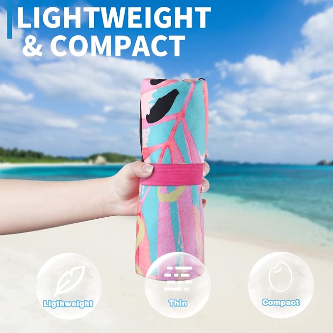 2 Pack Lightweight Thin Beach Towel Oversized 71"x32" Big Extra Large - Image 2