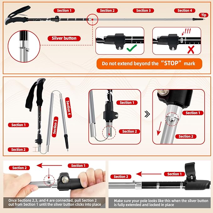 Collapsible Trekking Poles for Hiking - Image 3