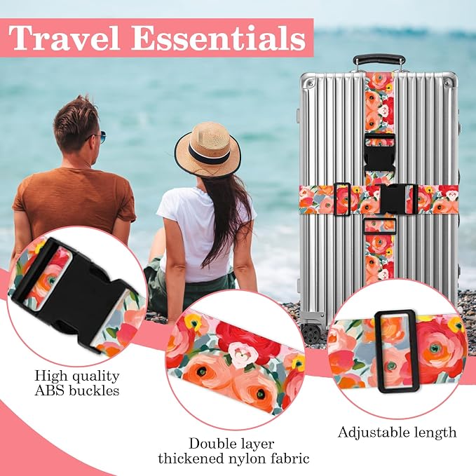 Rose Luggage Straps for Suitcases TSA Approved, Luggage Identifiers for Suitcase - Image 4