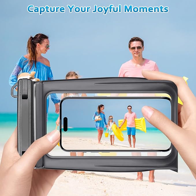 2 Pack Large Waterproof Phone Pouch, IPX8 Double Sealing Floating Waterproof Bag - Image 6