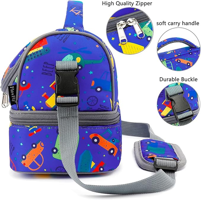 FlowFly Kids Double Decker Cooler Insulated Lunch Bag Large Tote - Image 5