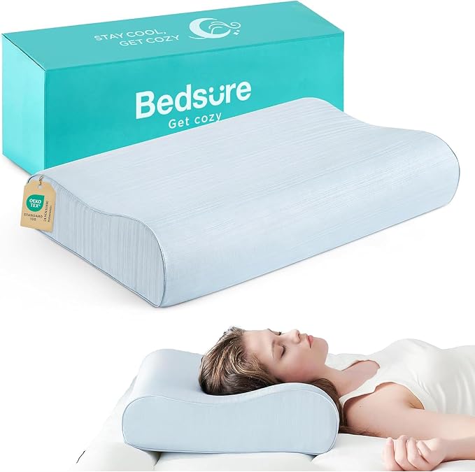 Bedsure Cervical Neck Pillow for Sleeping, Memory Foam by BEDSURE