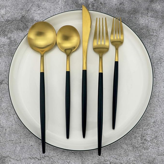 Gugrida 20-Piece 18/10 Stainless Steel Flatware Silverware, Luxury Dinnerware - Image 2