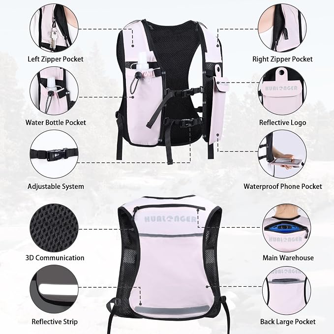 Running Hydration Vest for Women Men, Lightweight Breathable Hydration Pack - Image 4