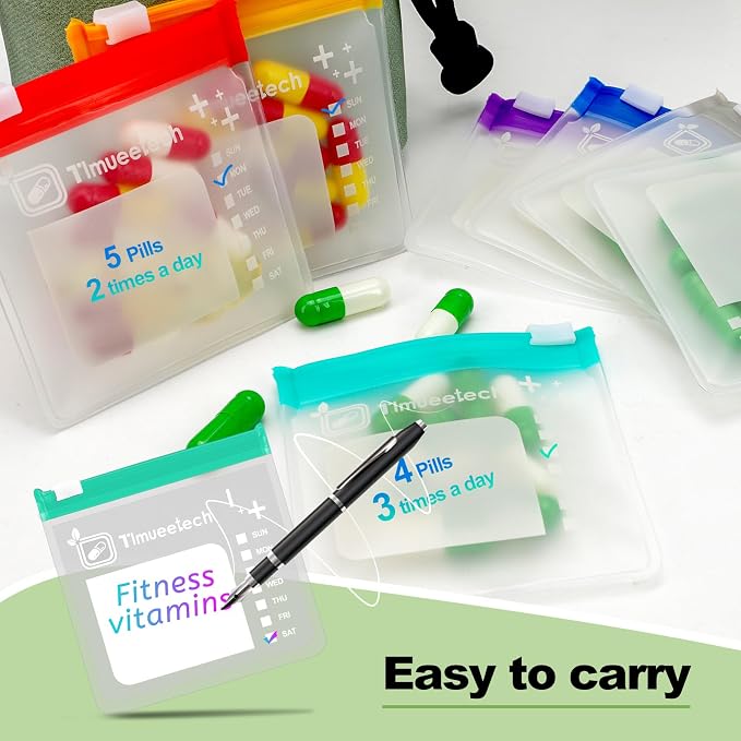 Weekly Travel Pill Organizer Pouch - Image 6
