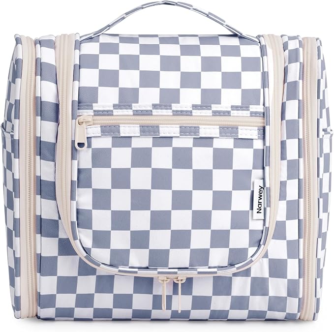 Narwey Checked Hanging Travel Toiletry Bag by Narwey