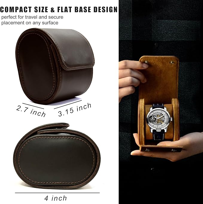 Longjet Watch Roll Travel Case for Men Portable Watches Organizer Box - Image 3