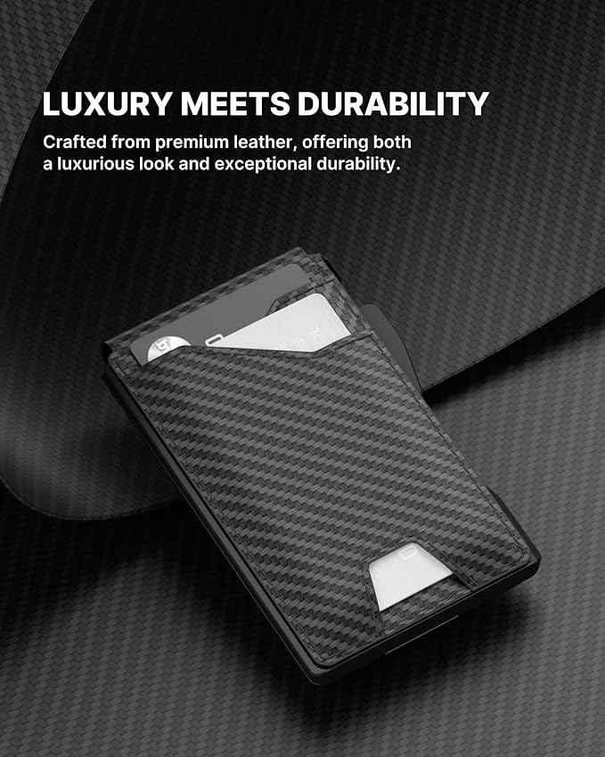 typecase Tactical Wallet for Men Card Holder: Pop Up Card Case, Genuine Leather - Image 4