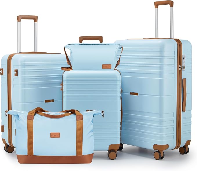 Luggage Sets with spinner wheels, PC+ABS Hard Shell Travel Luggage, Lightweight by Unknown