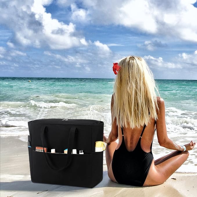 LEDAOU Beach Bag Waterproof Sandproof Women Tote Bag Pool Bag - Image 8