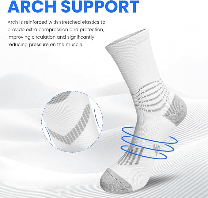 IRAMY Crew Compression Socks Athletic Running Socks - Image 3
